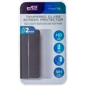 Digital Essentials Tempered Glass Screen Protector-2 Pack - fits iPhone 16 only
